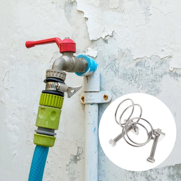 WRITWAA Acid and Alkali Resistance Hose Clamps Double Wire Stainless Steel for Indoor Use 10Pcs