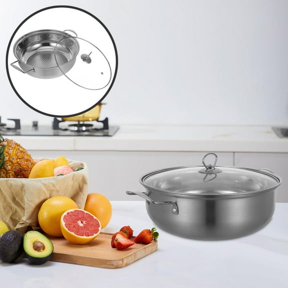 WRITWAA Stainless Steel Stock Pot Hot Pot Cookware for Family Cooking and Gatherings, 1-Pack