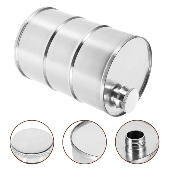 WRITWAA 304 Metal Flask Silver Stylish Leak-Proof Home Beverage Holder