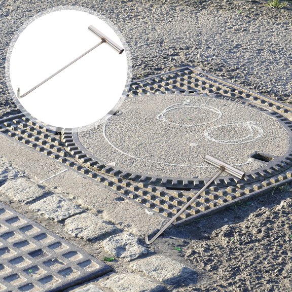 WRITWAA Stainless Steel Manhole Cover Hook for Outdoor Use Rust Proof