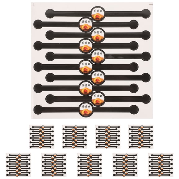 WRITWAA Black Self Adhesive Sticker Labels for Cake and Cookie Boxes, Sealing Stickers for Packaging