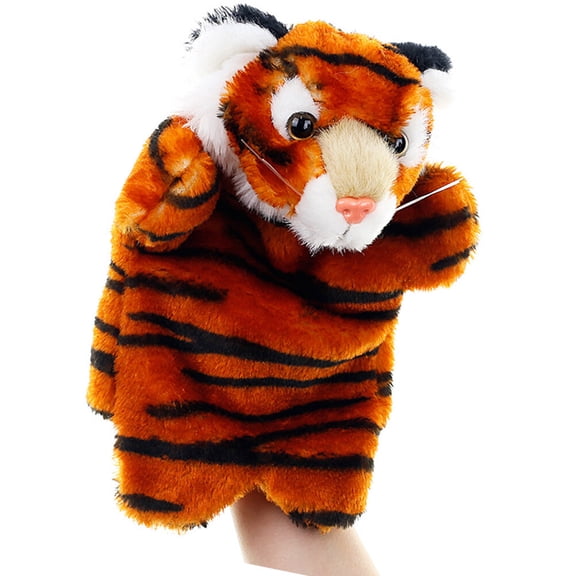 WRITWAA Tiger Hand Puppet Toy with Soft PP Cotton Filling, 1 Set for Interactive Storytelling and Educational Play