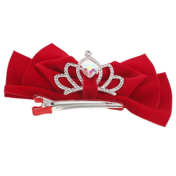 WRITWAA Crown Hair Accessory Red Velour Vintage Design for Decoration