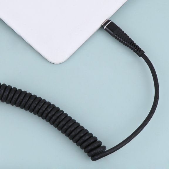 WRITWAA Telescopic Mobile Phone Charging Cable Black Compact Lightweight USB Cable for Charging and Data Transmission