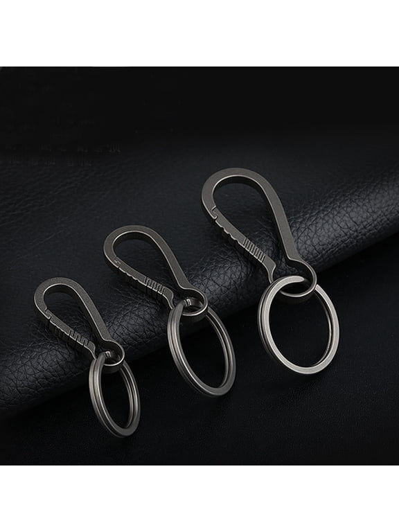 Grey Titanium Alloy Keychain, Compact Lightweight Key Holder Clip for Keys, Backpack, Belt, Everyday Carry