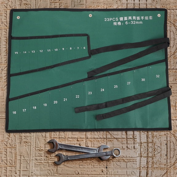 WRITWAA Durable Green Tool Pouch with Multiple Pockets for Wrench and Hand Tools
