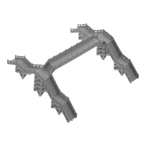 WRITWAA DIY Grey Footbridge Model for Train Accessories Railway Layout and Sand Table Decor