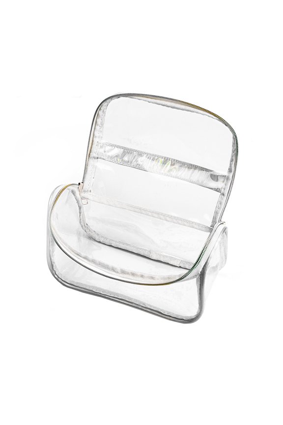 Transparent Clear Toiletry Bag PU Dacron Material Large Capacity Travel Essentials Organizer