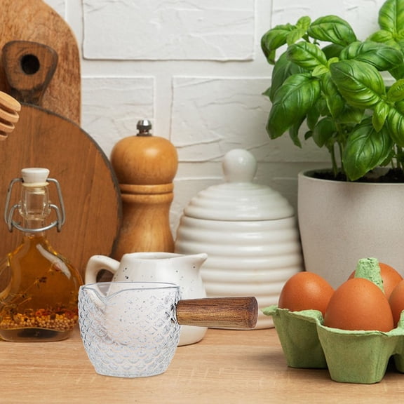 WRITWAA Glass Container for Milk Milk Pitcher Transparent Glass 1Pcs