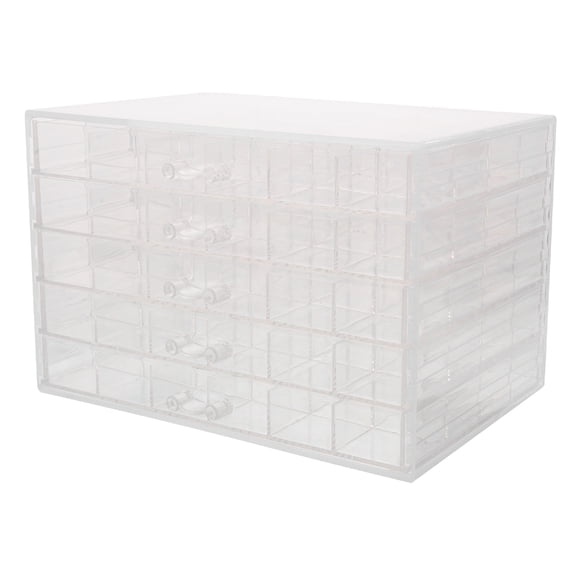 WRITWAA Stackable Clear Plastic Rock Collection Organizer with 120 Grids and 5 Layers