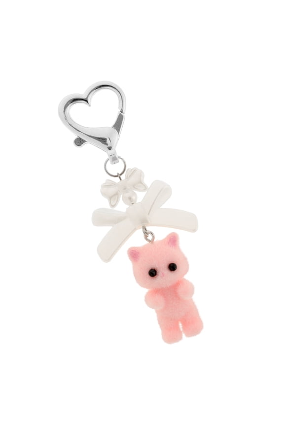 Charming Cute Cartoon Cat Shaped Keychain Metal 1Pcs Key Ring Accessory for Girls