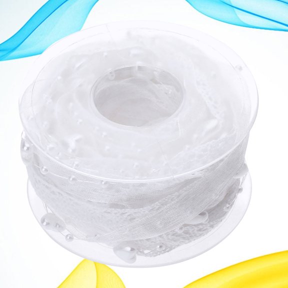 WRITWAA 1Pc White Lace Ribbon for Decoration Elegant Wedding and Festival Use