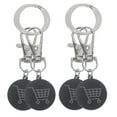 thumbnail image 1 of WRITWAA Trolley Token Key Ring Shopping Cart Coin Black Stainless Steel 4Pcs 2.95X0.91X0.08In, 1 of 8