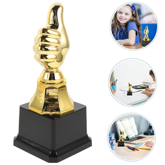 WRITWAA Hand Gesture Trophy Golden Plastic Award Trophy for Motivational Recognition