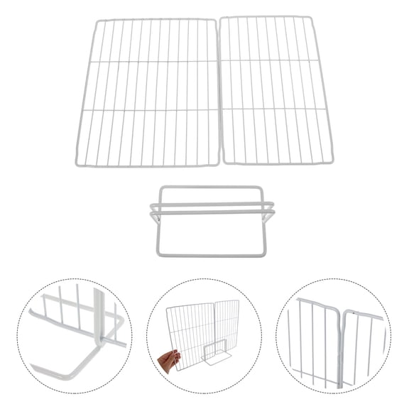 WRITWAA White Metal Fridge Divider with Mesh Design for Organized Freezer and Refrigerator Space, Efficient Kitchen Storage Solution