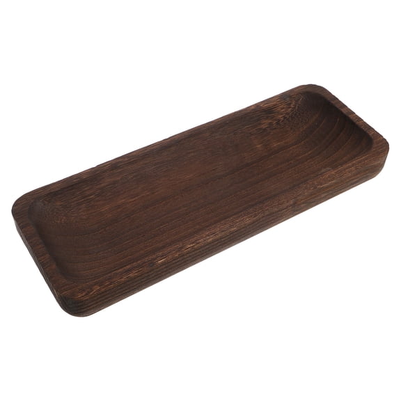WRITWAA Versatile Wood Tray Brown Rustic Rectangular Organizer for Makeup Accessories and Candles