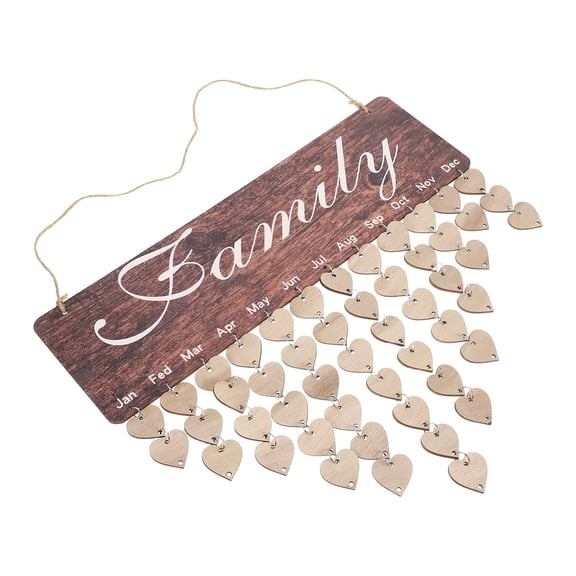 WRITWAA Coffee Color Hanging Calendar Plaque with Vintage Tree Design for Home and Office Decor