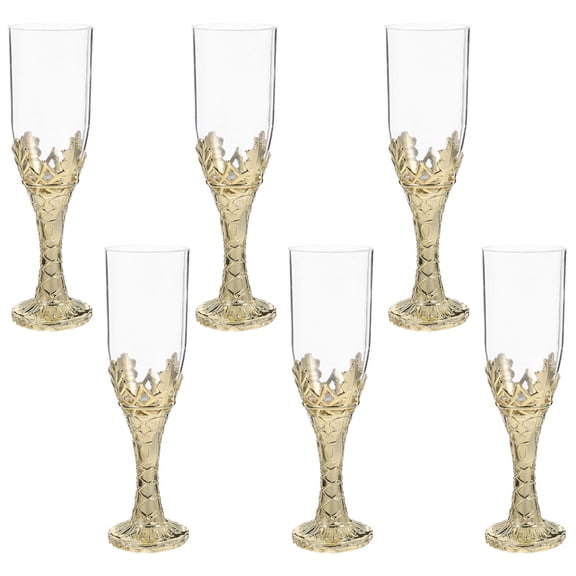 WRITWAA Vintage Golden Chalice Goblets Artistic Craftsmanship for Weddings 6Pcs