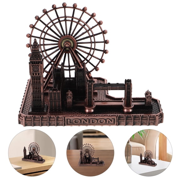 WRITWAA Vintage Home Decor Tower Bridge Model Light Brown Alloy 1Pack