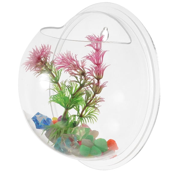 WRITWAA Wall Fish Tank Wall Mounted Vase Clear Acrylic Fish Tank 1 Set