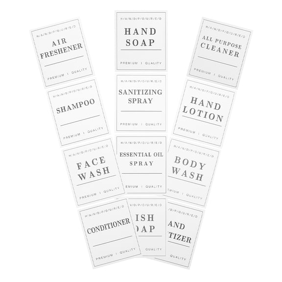 WRITWAA White Waterproof Bottle Labels for Home Organization and Shampoo Containers
