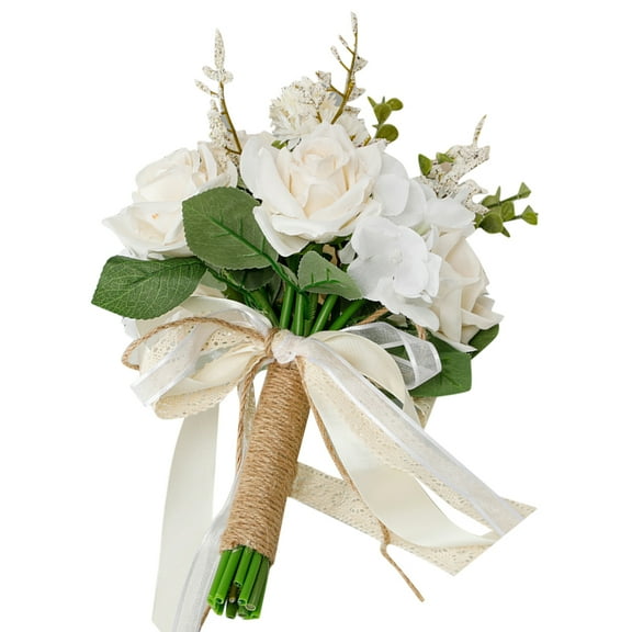 WRITWAA Elegant Multi Rose Bridal Bouquet Wedding Decoration Artificial Floral Arrangement