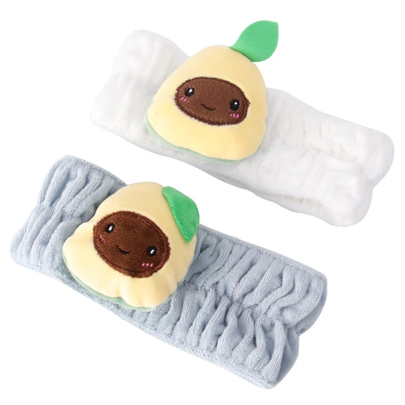 WRITWAA White Elastic Cloth Headbands, Comfortable for Face Washing and Home Use, Makeup Accessories, Set of 2 Pieces