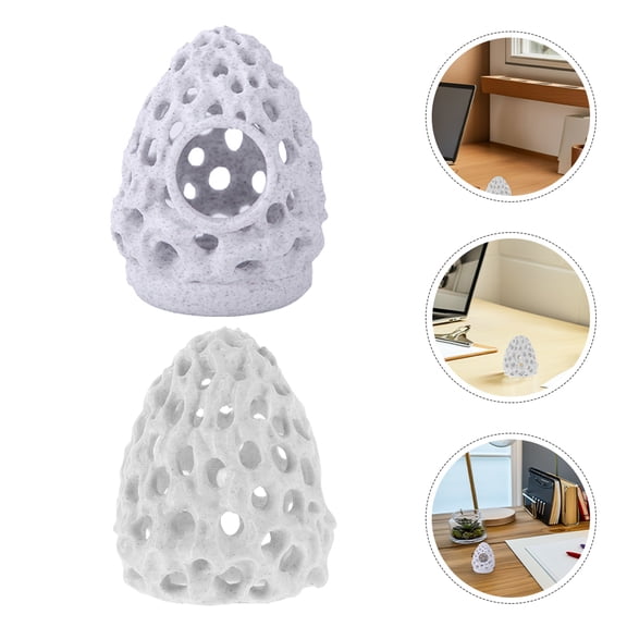 WRITWAA White Plastic Aquarium Shrimp Shelter Featuring Realistic Coral Design and Multi-Hole Structure for Home Aquariums