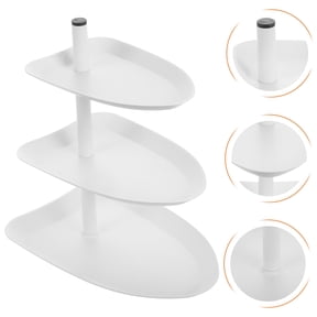 WRITWAA Stylish White Three Tier Serving Stand for Kitchen Counter Fruits Dessert Snacks