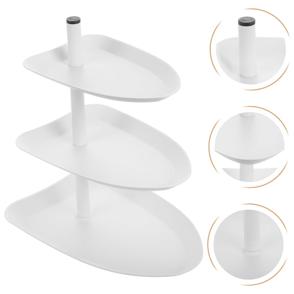 WRITWAA White Three Tiered Serving Stand for Kitchen Counter Fruits Snacks and Dessert Display