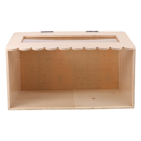 WRITWAA Wood Chicken Brooder Box with Transparent Window for Poultry Raising and Observation in Khaki Color