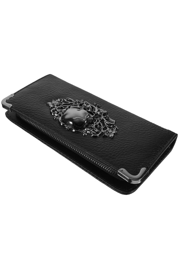 Women Wallet Korean Version Long Retro Punk Black 1Pack