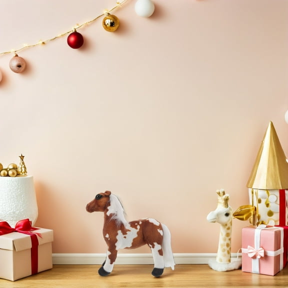 WRITWAA Horse Astrological Sign Doll Light Brown Plush 1Pcs