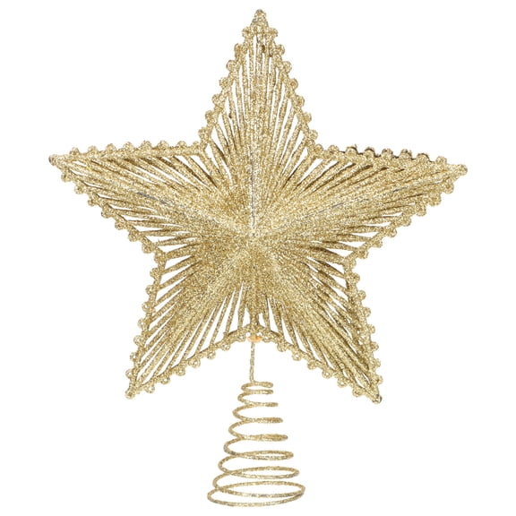 WRITWAA Golden Metal Wire Treetop Star Ornament for Christmas Tree Decorations