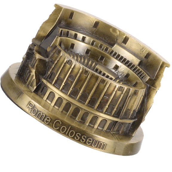 WRITWAA Ancient Rome Architecture Metal Colosseum Model Elegant Desktop Decor Ornament