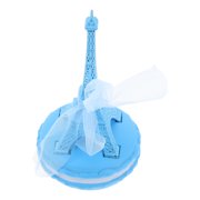 WRITWAA Decorative Metallic Eiffel Tower Figurine with Colorful Macaron Display Stand for Stylish Tabletop Home Decor