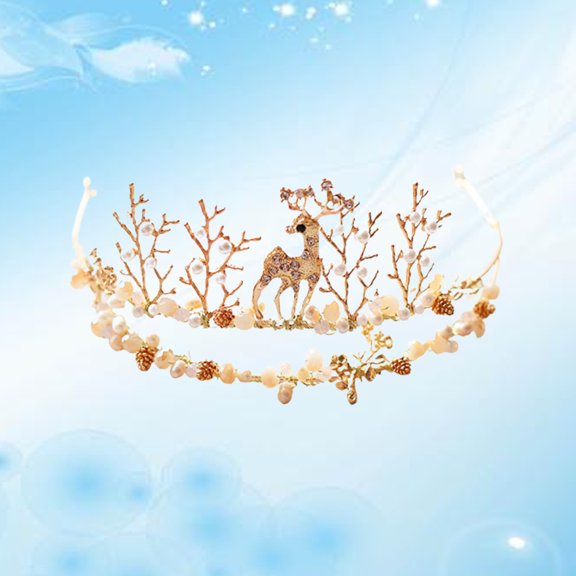 WRITWAA floral headband wedding hair headband Alloy Golden 1Set