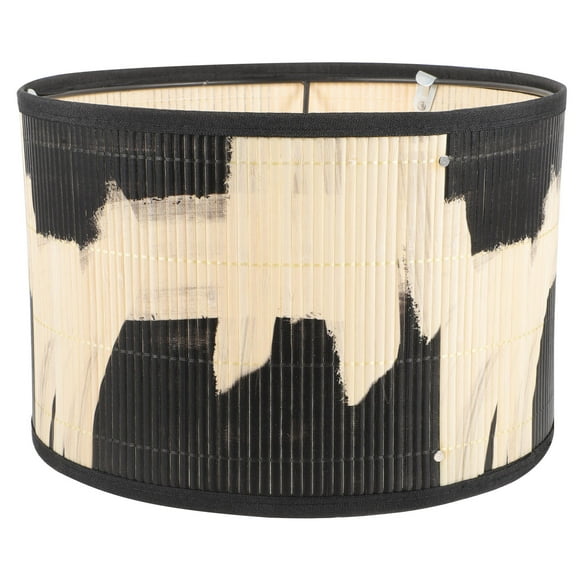 WRITWAA Black Bamboo Lampshade Printing Traditional Homestay
