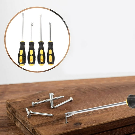 WRITWAA Nail Extractor Tool Set, Black Galvanized Steel Nail Puller for Carpenters, Nail Removal, 4 Pieces