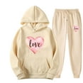 thumbnail image 1 of WRKEKC 2 Piece Sets for Women Casual Outfits for Women Trendy Star Printed Pocketed Hooded Sweatshirt and Long Sleeve Pants Set for Fall Sport & Lounge Wear, 1 of 5