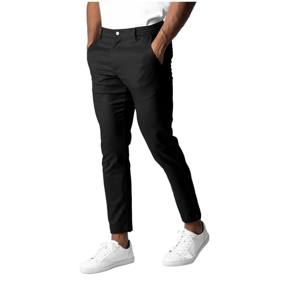 WRKEKC Athletic Pants for Men Solid Color Stretch Skinny Slim Fit Casual Breathable Pants for Daily Gym Casual Stylish Wear