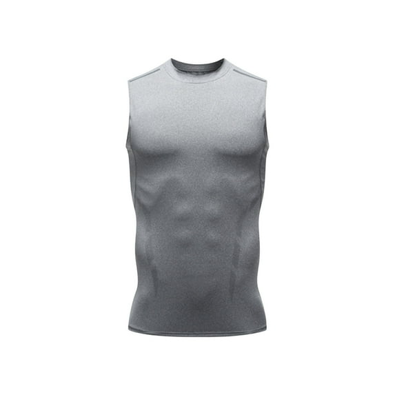 WRKEKC Athletic Tank Tops for Men Solid Color Crew Neck Sleeveless Compression Fit For Summer Casual Gym Wear Lightweight Comfortable Daily Use