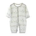 thumbnail image 1 of WRKEKC Baby Boy Rompers Long Sleeve Leaf Print Breathable Cotton Snap Button One Piece Outfit for Infants 0-12 Months, 1 of 3