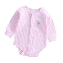 WRKEKC Baby Girl Romper, Baby Boy Jumpsuit, Bady Girls Boys Summer Lightweight Breathable Bodysuit Long Sleeves Cotton Pajamas Romper Crawling Bodysuit