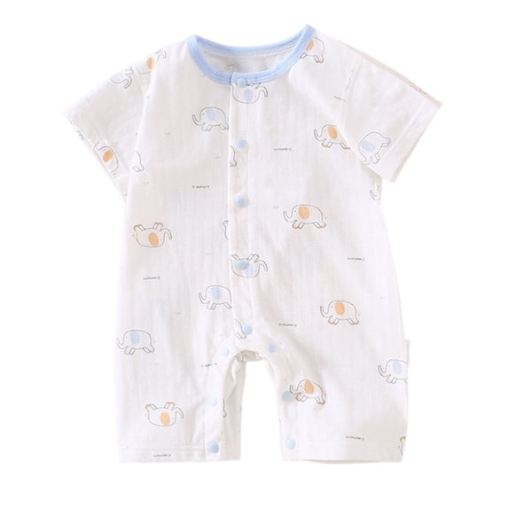 WRKEKC Baby Girl Romper, Toddler Girls Jumpsuit, Newborn Girls and Boys Summer Thin Printing Round Neck Short Sleeve Short Jumpsuit