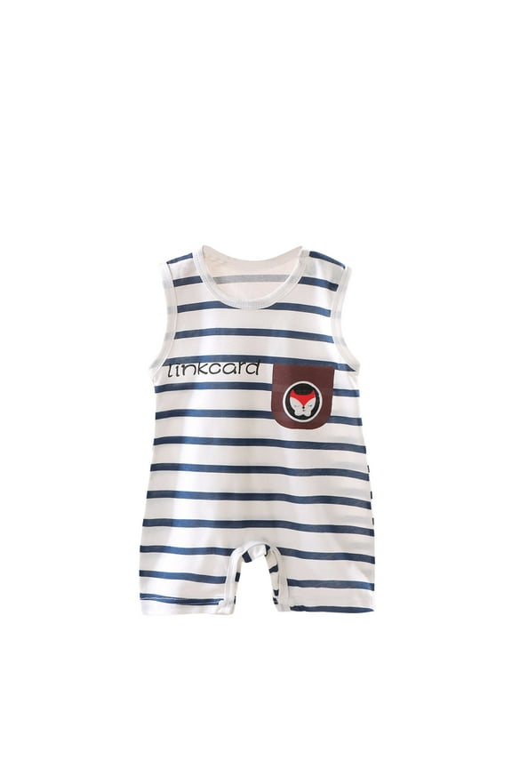 Baby Girl Summer Romper Sleeveless Plaid Button Placket Bubble Romper for Infants 3-24 Months