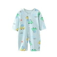 thumbnail image 1 of WRKEKC Baby Girls Romper, Baby Boys Jumpsuit, Newborn Summer Button-Up Print Round Neck Short Sleeve Comfortable Lightly Rompers, 1 of 4