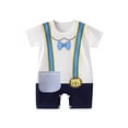 thumbnail image 1 of WRKEKC Baby Romper Short Sleeve Printed Crew Neck Button Front Lightweight Summer Jumpsuit 0-24 Months, 1 of 4