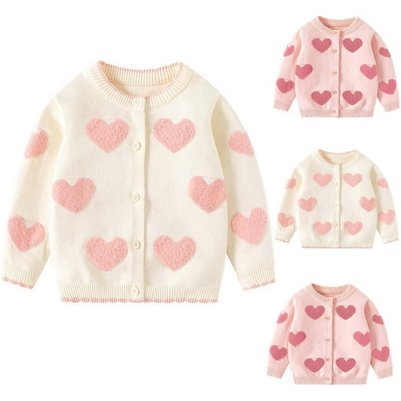 WRKEKC Baby Solid Color Knitted Cardigan Bow Decor Cotton Sweater Jacket for 3 Months-2 Years Infants Girls Boys Casual Daily Wear Outerwear