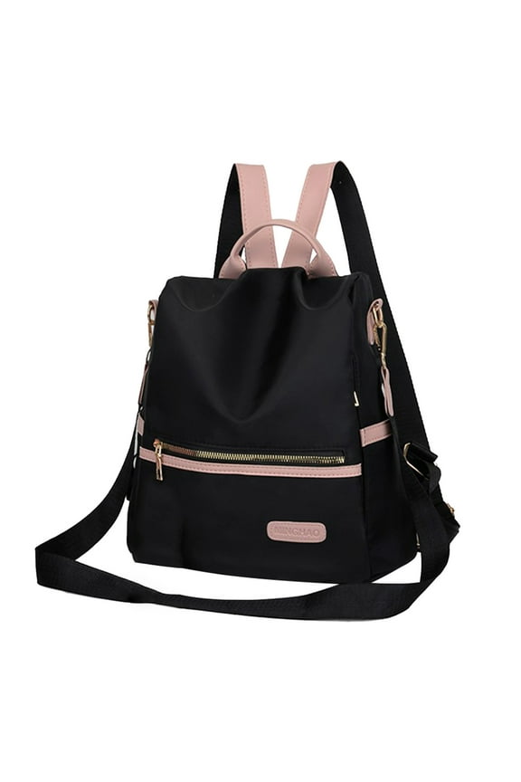 Back to School Backpack One Shoulder Two Shoulder Multifunctional Travel Bag Disapprove-theft Ladies Travel Backpack Back Open Pocket Travel Bag Antidisapprove-theft Oxford Fabric Black